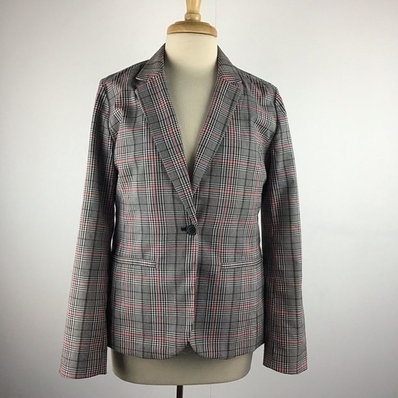 Gap Academy  Grid Plaid one button two pocket fully lined Blazer size 10 - Picture 3 of 13